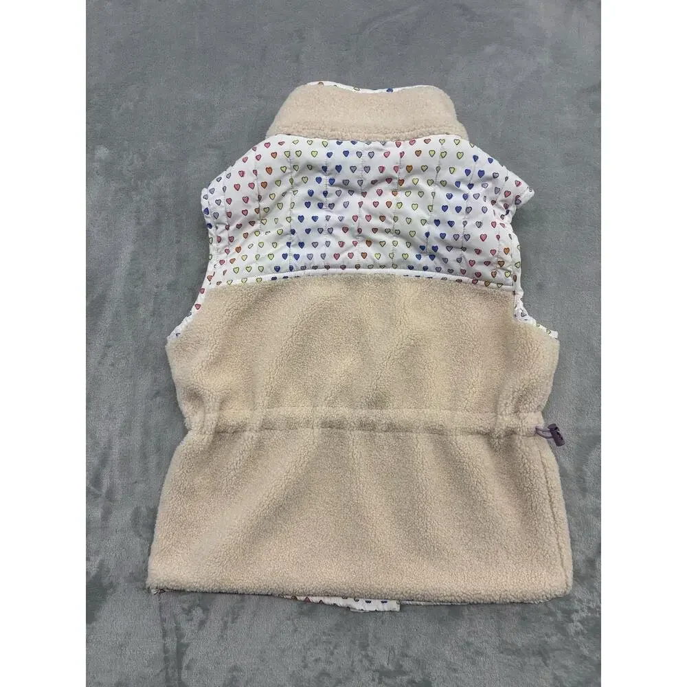 Roller Rabbit Girl's hearts Quilted Vest Size XXS Warm cozy Colorway